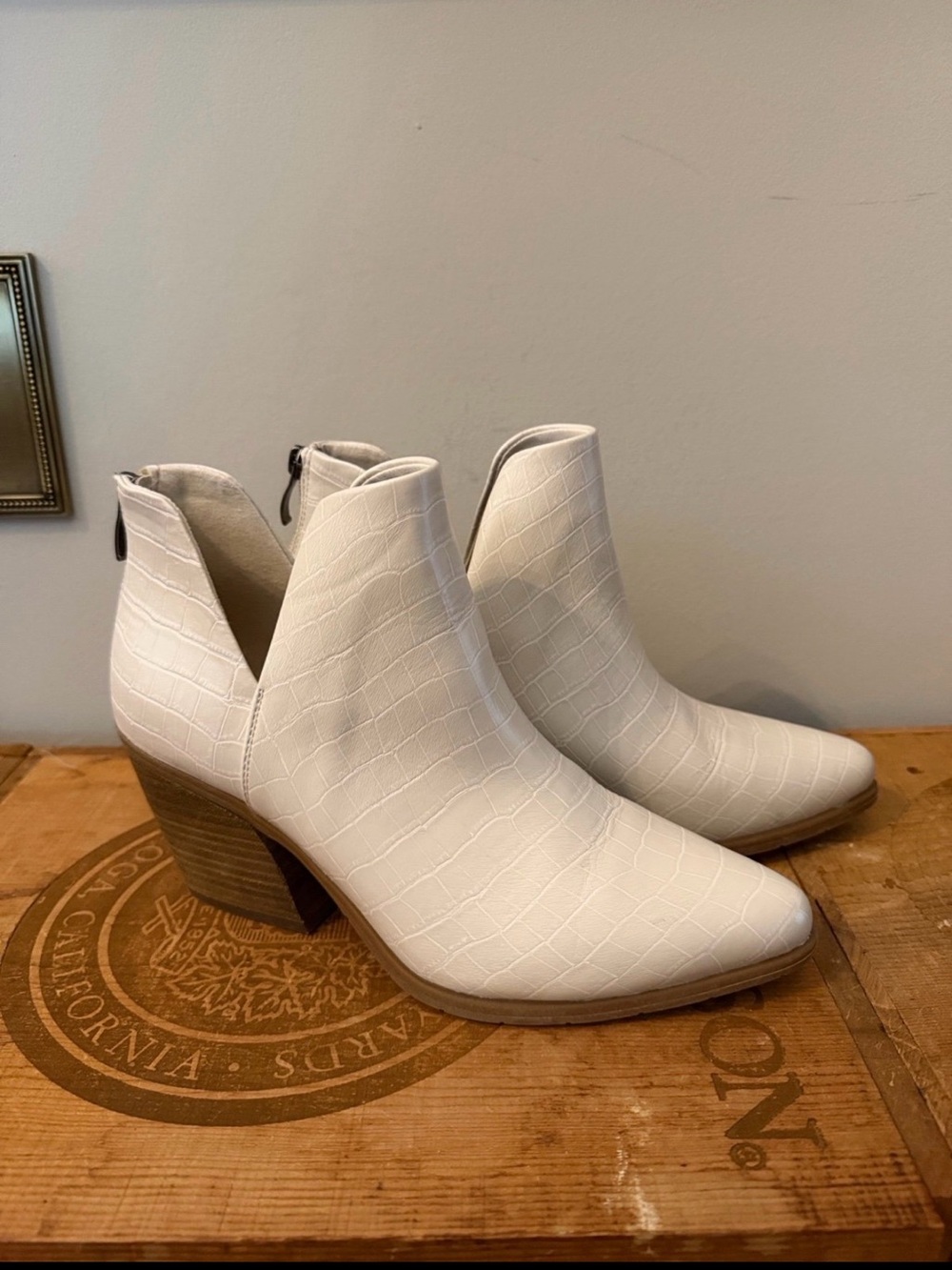 Michael Croc-Embossed Ankle Boots
